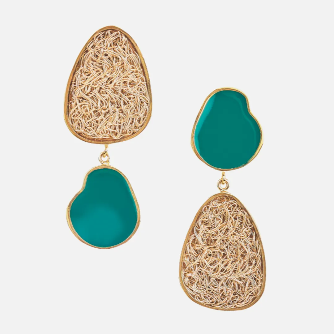 Ancestral Asymmetrical Drop Earrings sold by Folklore Shop product image thumbnail 3