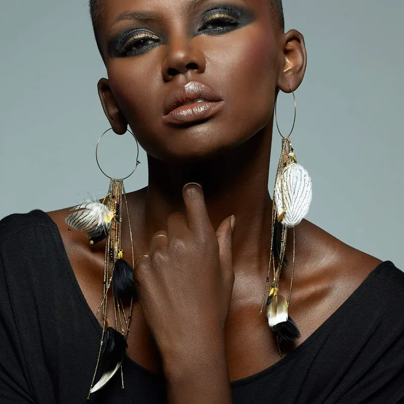 Amun Divine Gold Feather Earrings sold by Folklore Shop