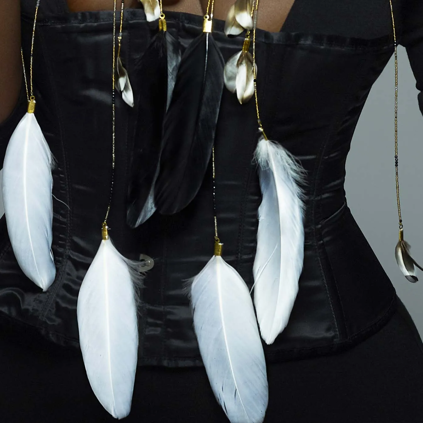 Aruna 24K Gold Agate Feather Cascade Necklace sold by Folklore Shop product image thumbnail 3