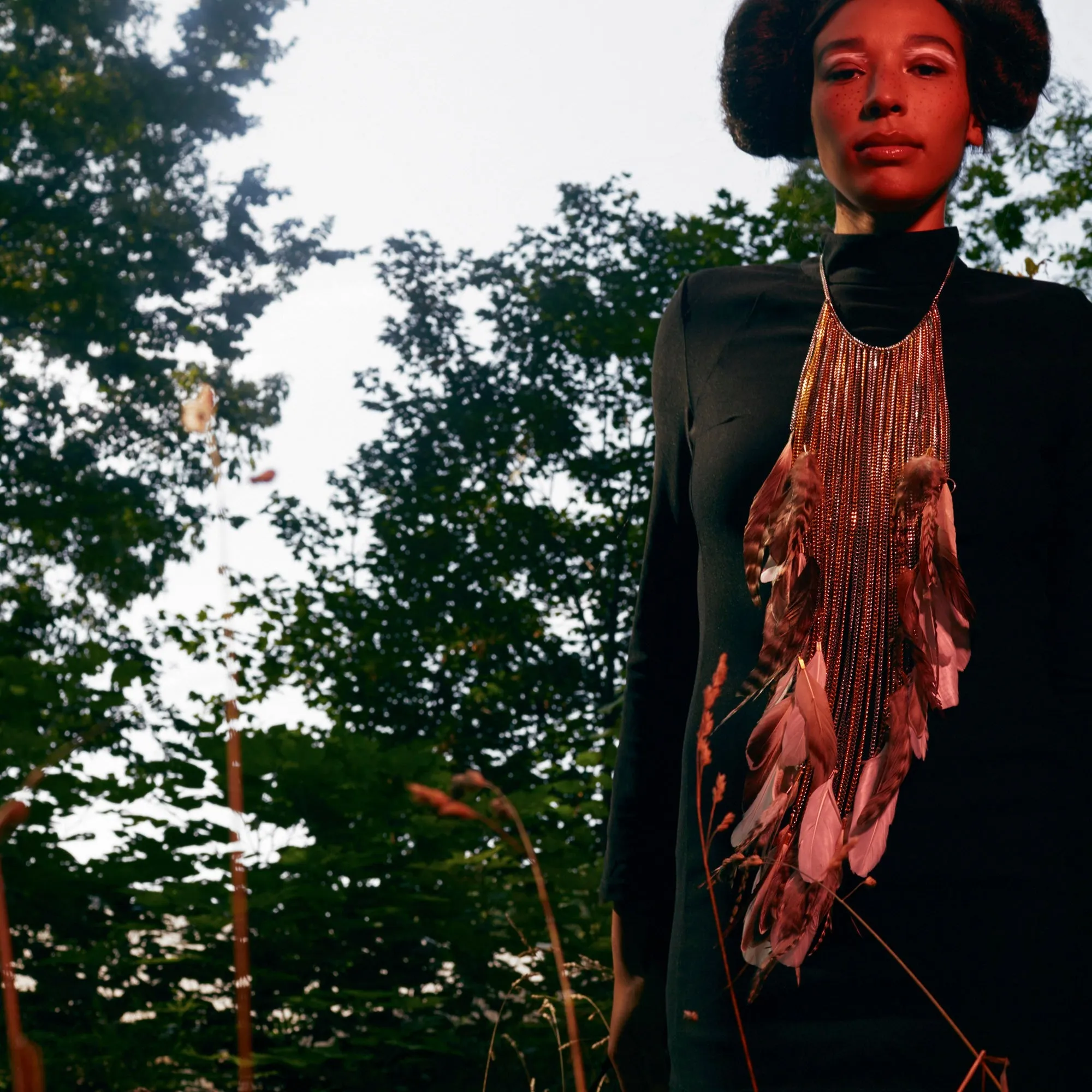 Chillian Mixed Metal Fringe Necklace sold by Folklore Shop product image thumbnail 2