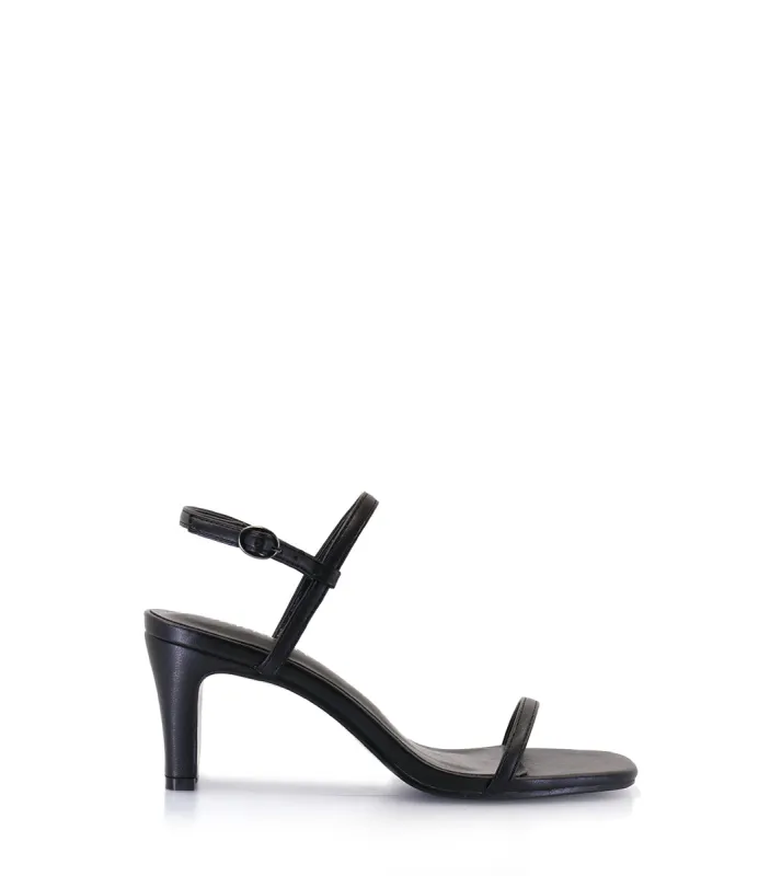 Elegant Eco-Leather Black Heel Sandals Arti sold by Folklore Shop