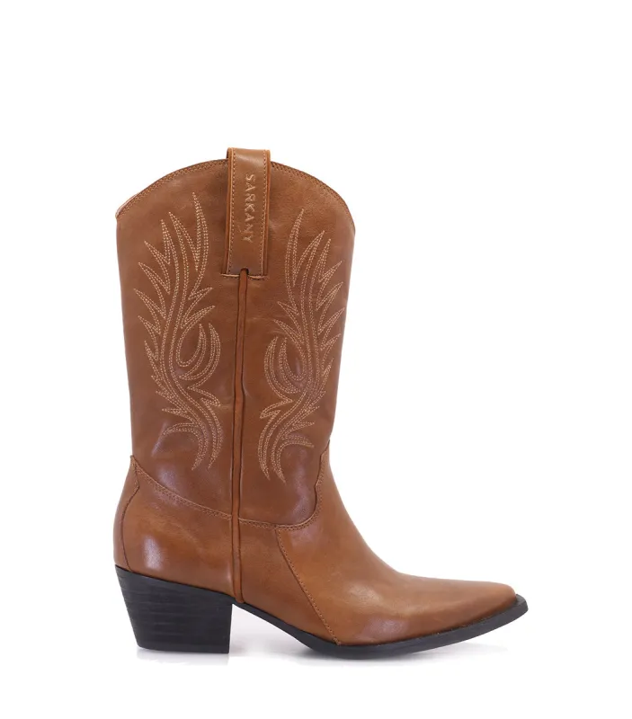 Stylish Texan Leather Boots Frant sold by Folklore Shop