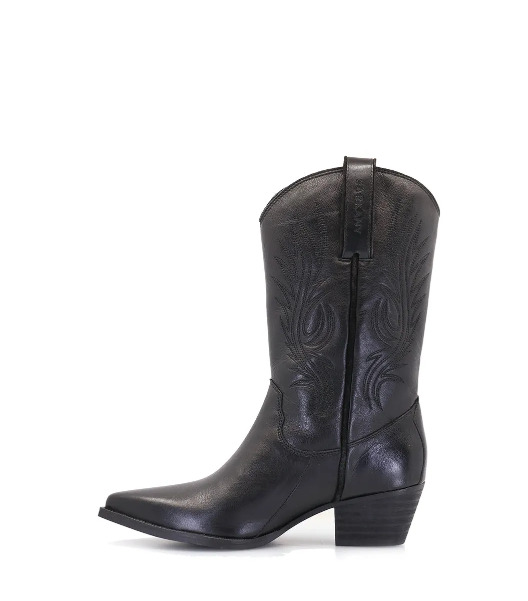 Texan Chic Black Western Boots Frant sold by Folklore Shop product image thumbnail 3