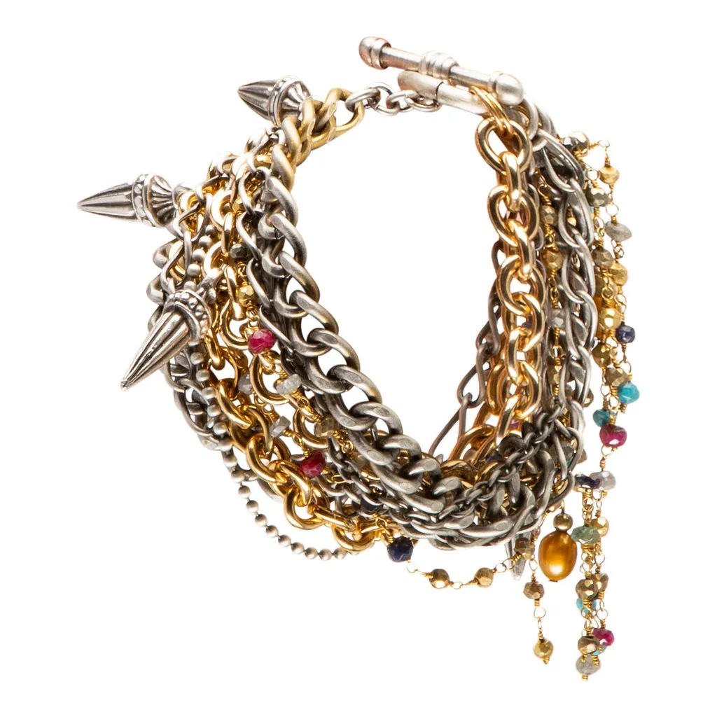 Mixed Gemstone Chain Bracelet sold by Folklore Shop