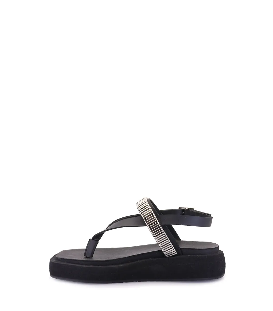 Stylish Eco-Friendly Black Platform Sandals Tury sold by Folklore Shop product image thumbnail 4