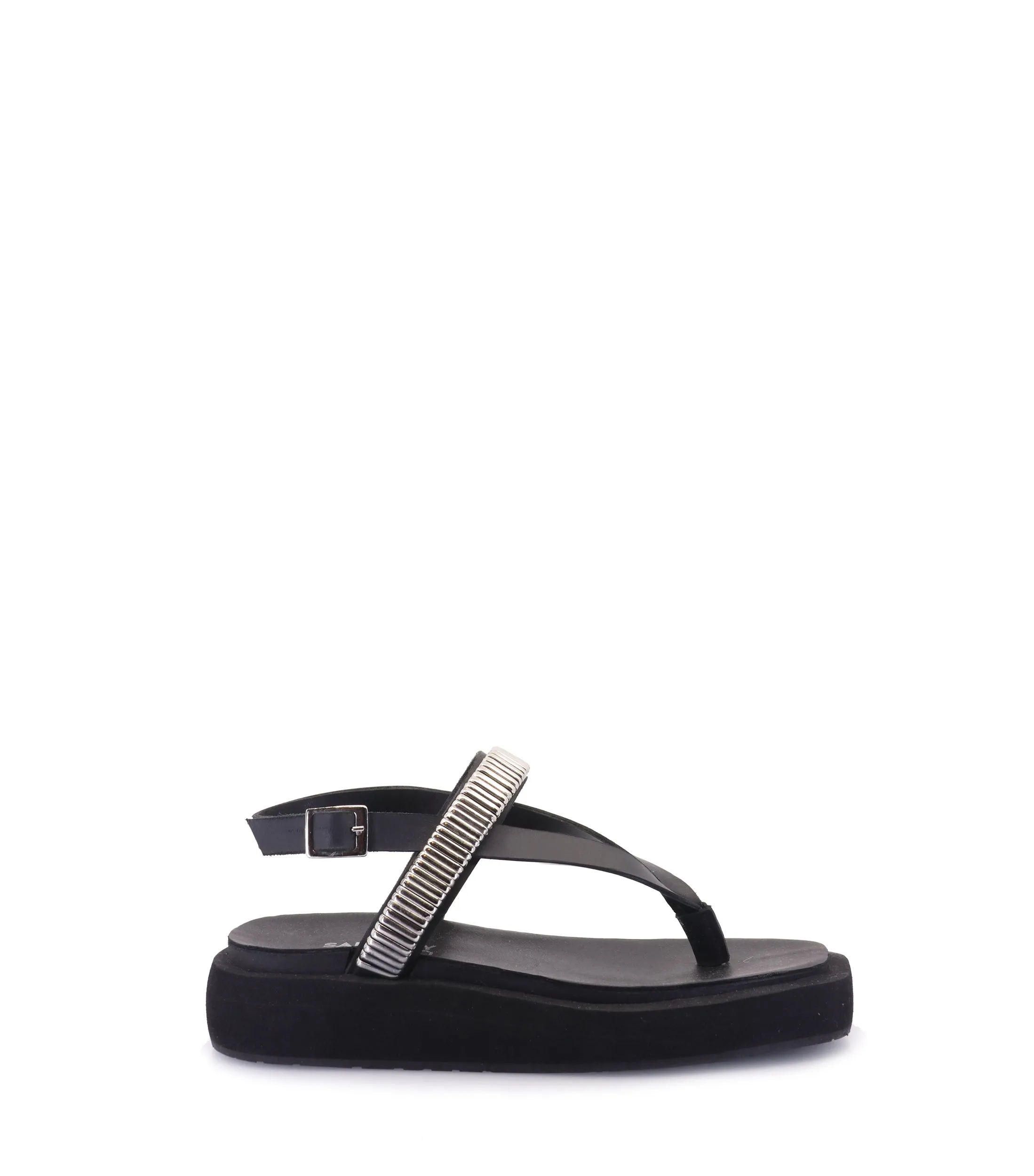 Stylish Eco-Friendly Black Platform Sandals Tury sold by Folklore Shop