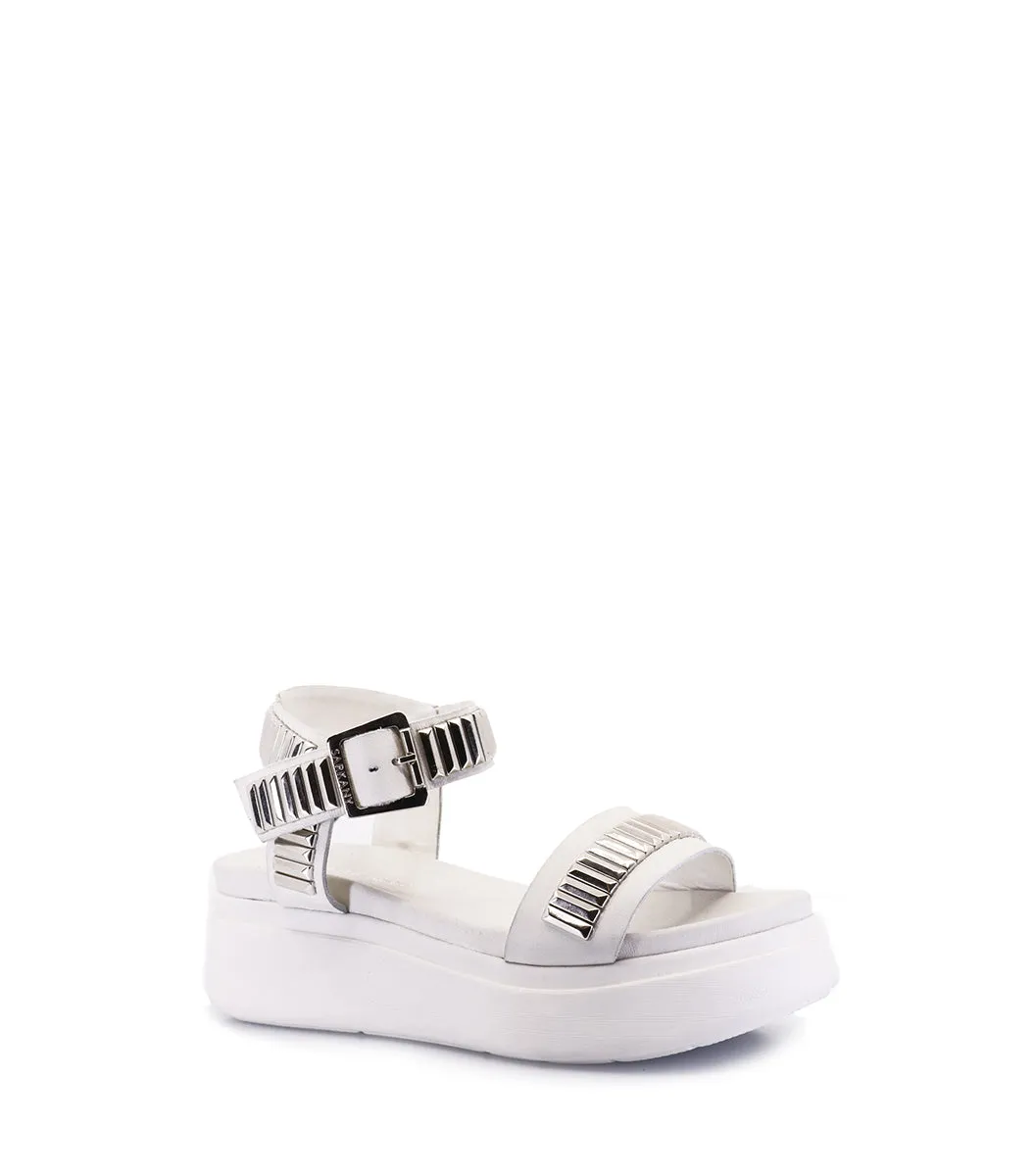 Elevated White Platform Sandals with Studs Roya sold by Folklore Shop product image thumbnail 3