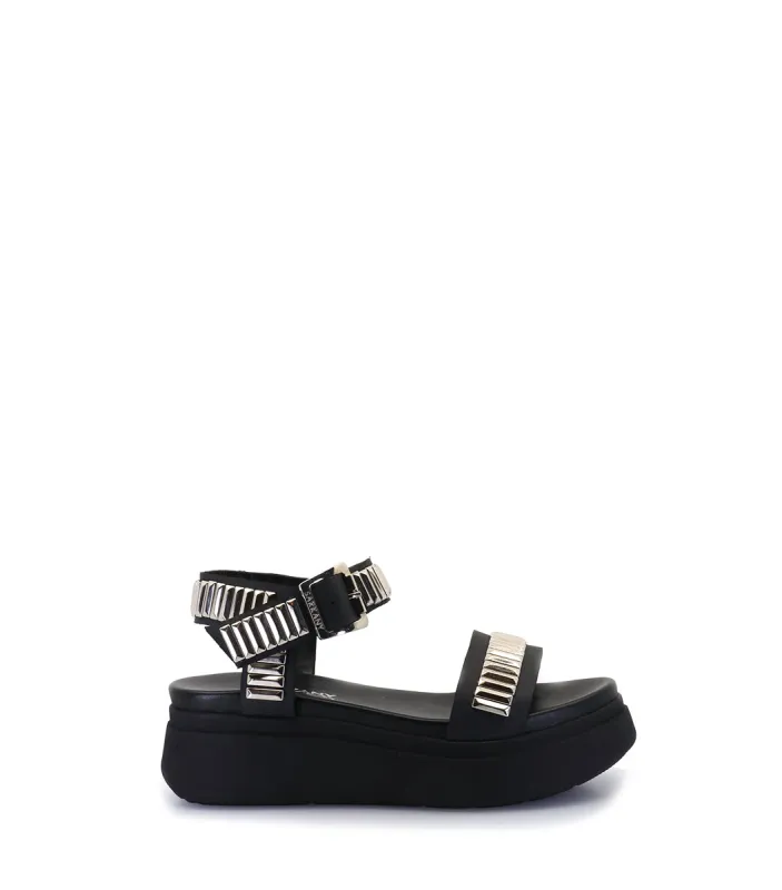 Stylish Black Platform Sandals with Studs Roya sold by Folklore Shop