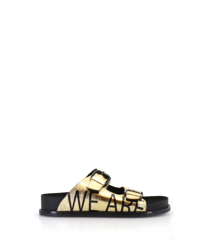 Golden Birk Sandals with Chic Print Minty sold by Folklore Shop