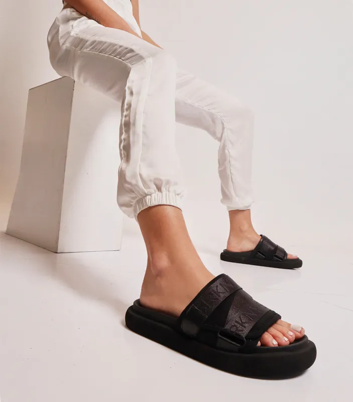 Sporty Eco-Friendly Black Slides Alu sold by Folklore Shop