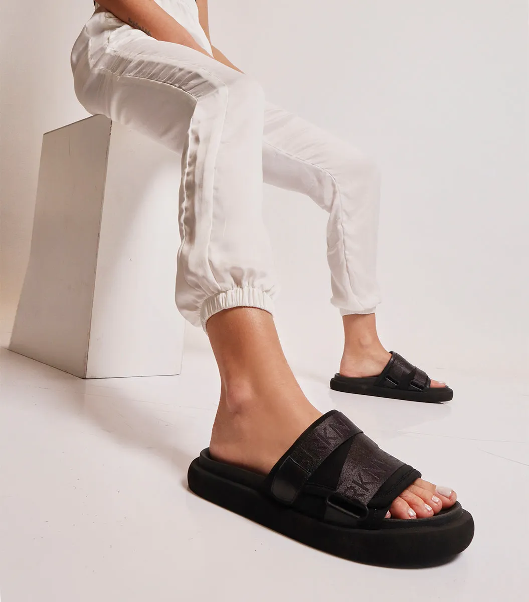 Sporty Eco-Friendly Black Slides Alu sold by Folklore Shop