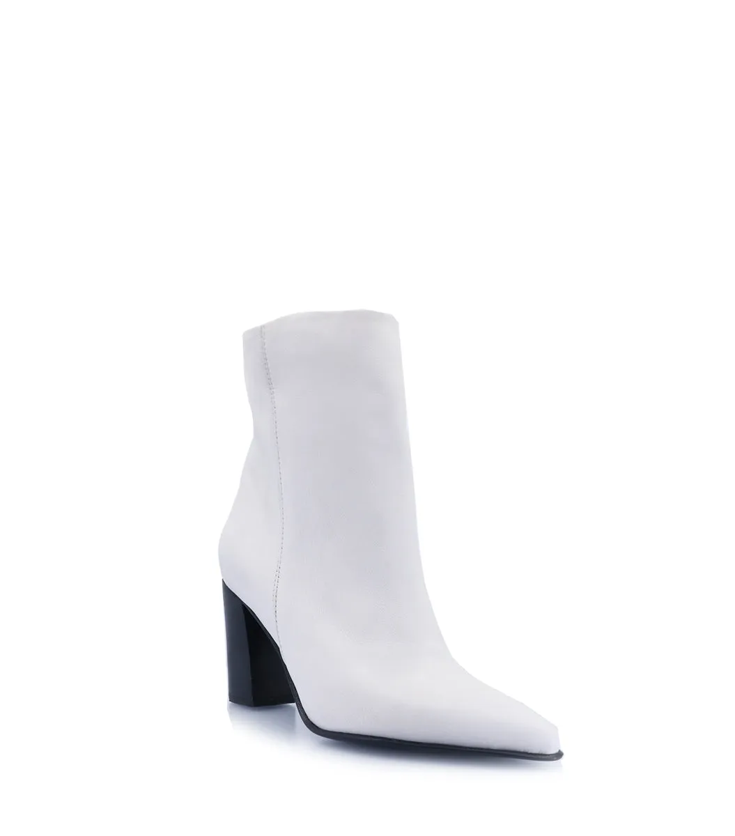 Chic White Leather Booties Reni sold by Folklore Shop product image thumbnail 2