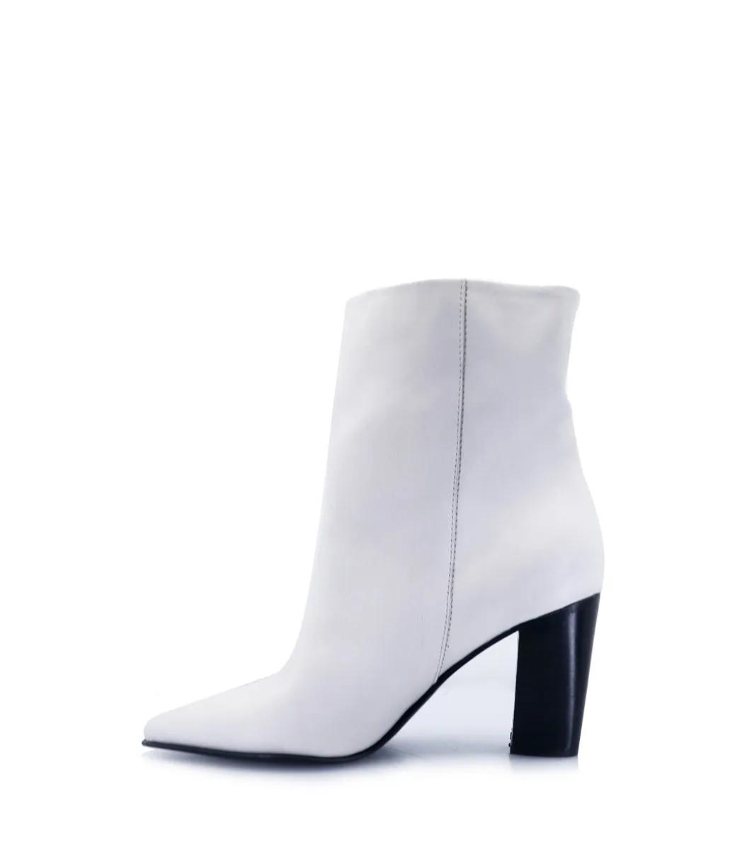 Chic White Leather Booties Reni sold by Folklore Shop product image thumbnail 3