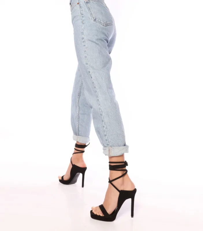 Stylish Black Suede Tie-Up Platforms Julia sold by Folklore Shop