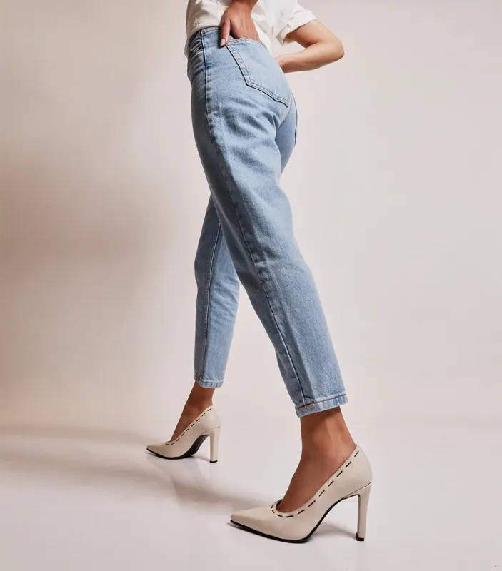 Eco-Friendly Green Pumps with Chic Stitching Fran sold by Folklore Shop