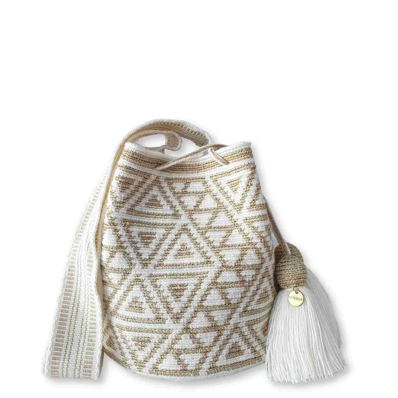 Herencia (Gold) Wayuu Bag - Medium sold by Folklore Shop