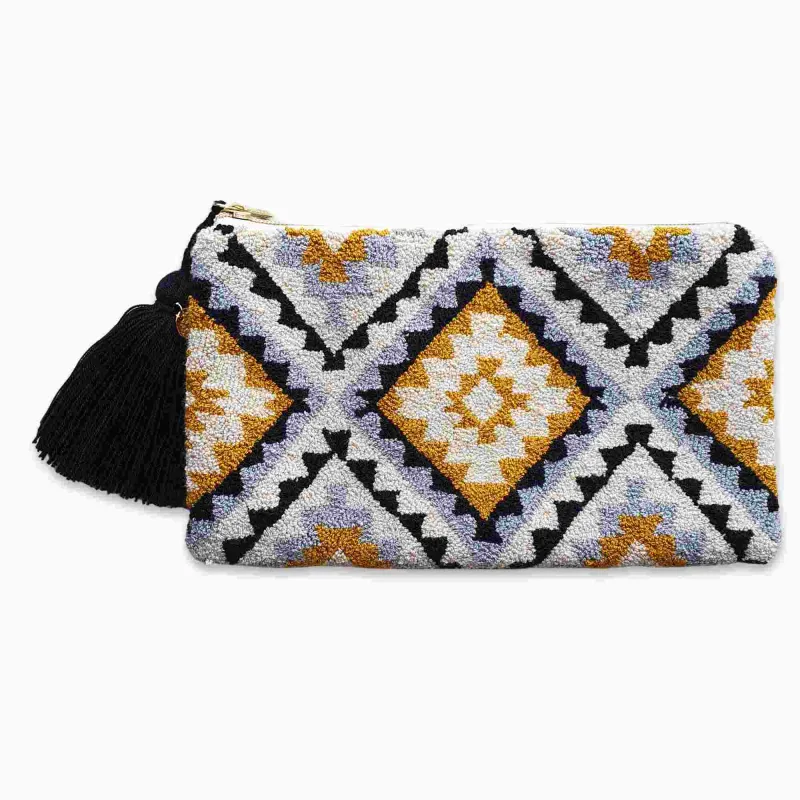 Turka Wayuu Clutch (Grey) sold by Folklore Shop