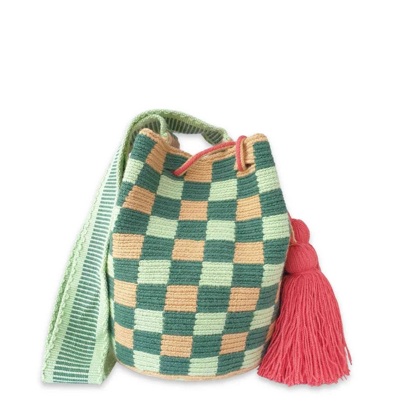 Green Checkered Wayuu Bag sold by Folklore Shop