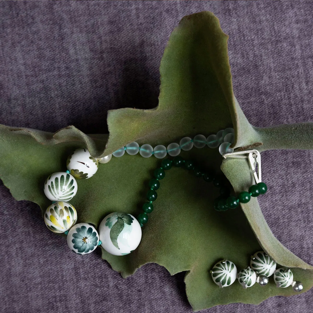 CARMEN Ceramic, Crystal and Silver Spheres Necklace sold by Folklore Shop product image thumbnail 2