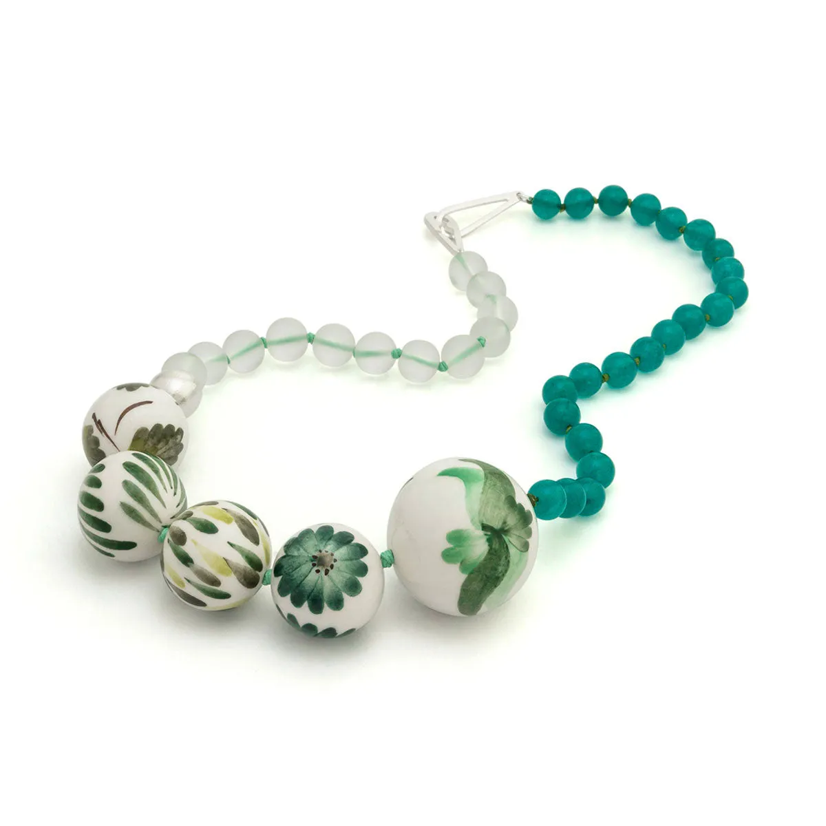 CARMEN Ceramic, Crystal and Silver Spheres Necklace sold by Folklore Shop