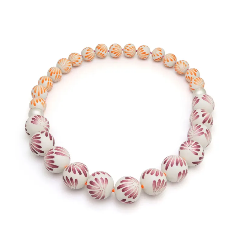 CARMEN Ceramic & Silver Spheres Long Necklace sold by Folklore Shop
