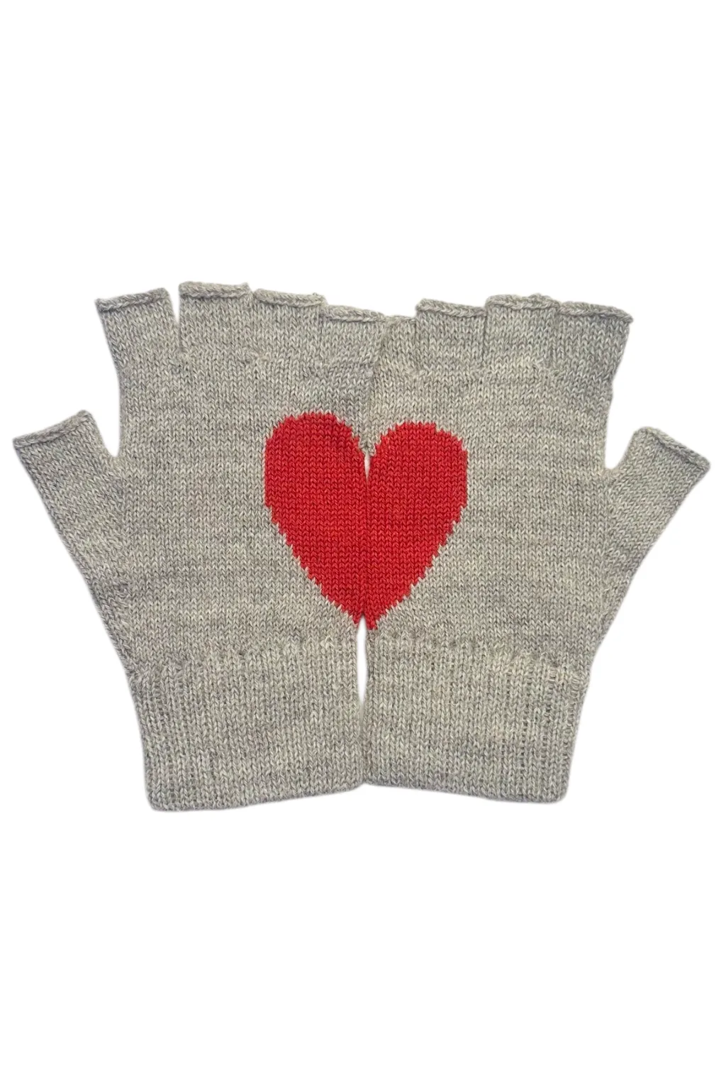 Heart fingerless alpaca gloves sold by Folklore Shop product image thumbnail 3