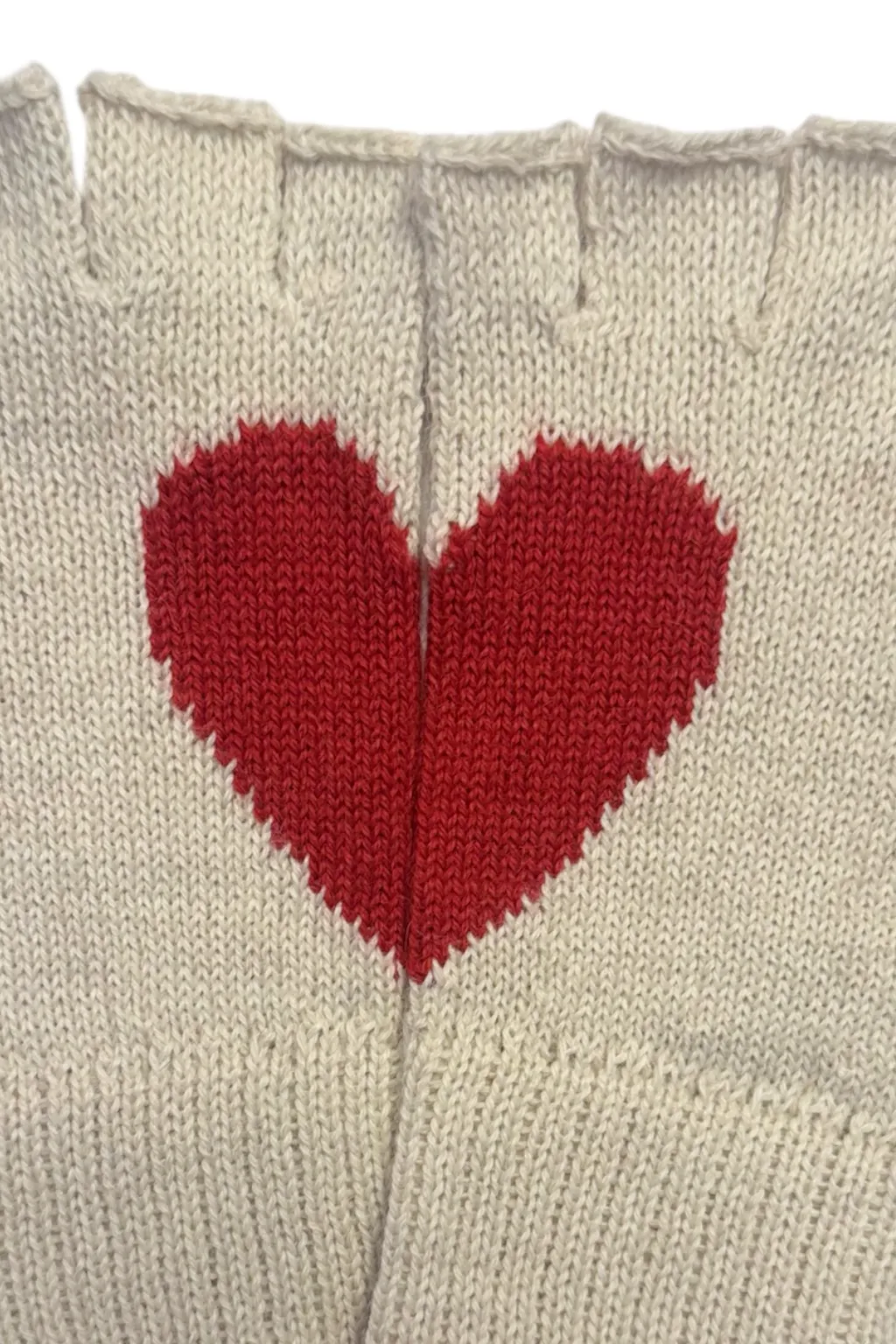 Heart fingerless alpaca gloves sold by Folklore Shop product image thumbnail 2