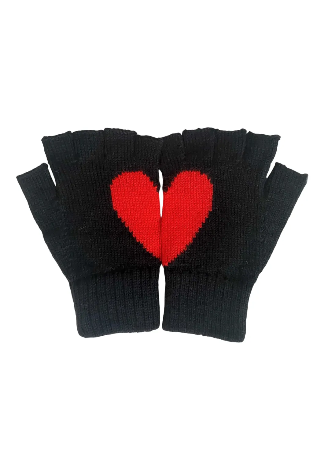 Heart fingerless alpaca gloves sold by Folklore Shop product image thumbnail 5