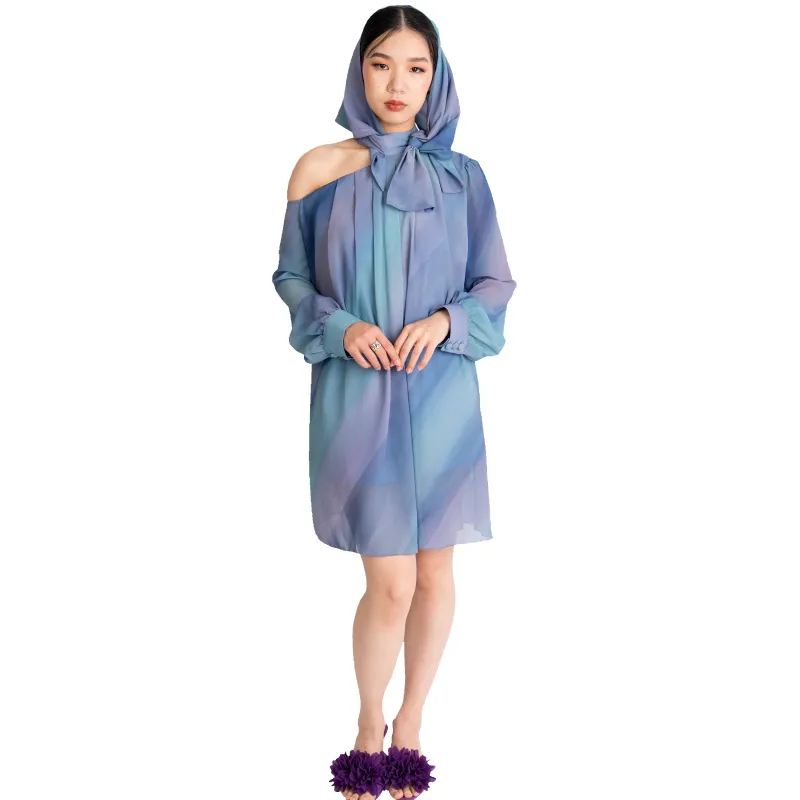 Bow Tie Printed Mini Dress sold by Folklore Shop