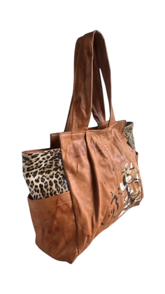 Irena Luxe Terra Artistic Leather Tote Bag sold by Folklore Shop product image thumbnail 2