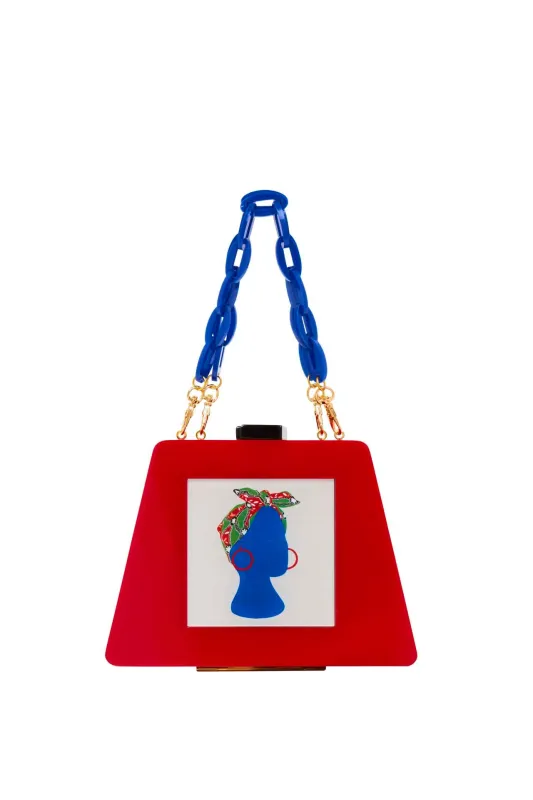 Babi Acrylic Triangular Box Cocktail Clutch w/strap sold by Folklore Shop