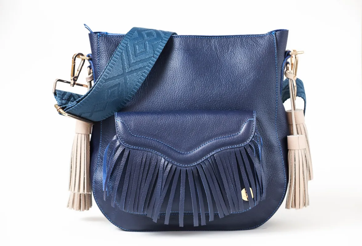 María - Navy Blue Crossbody Bag sold by Folklore Shop