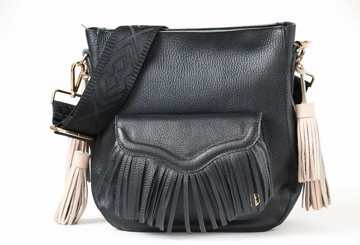 María - Black Crossbody Bag sold by Folklore Shop