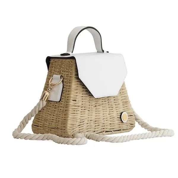 Emma Basket - White Top Handle Bag sold by Folklore Shop product image thumbnail 2