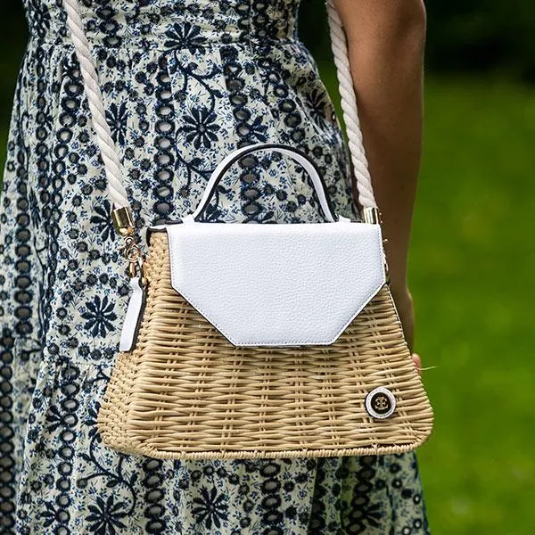Emma Basket - White Top Handle Bag sold by Folklore Shop product image thumbnail 3