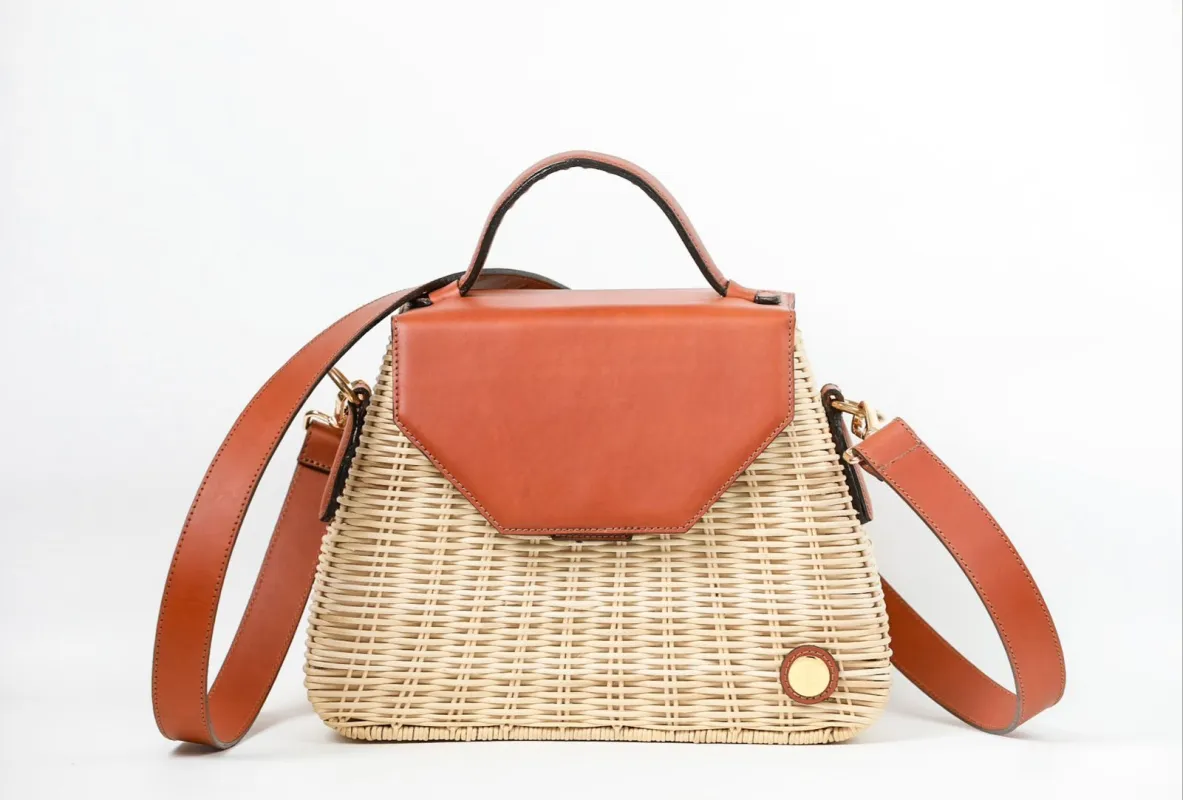 Emma Basket - Terracota Top Handle Bag sold by Folklore Shop