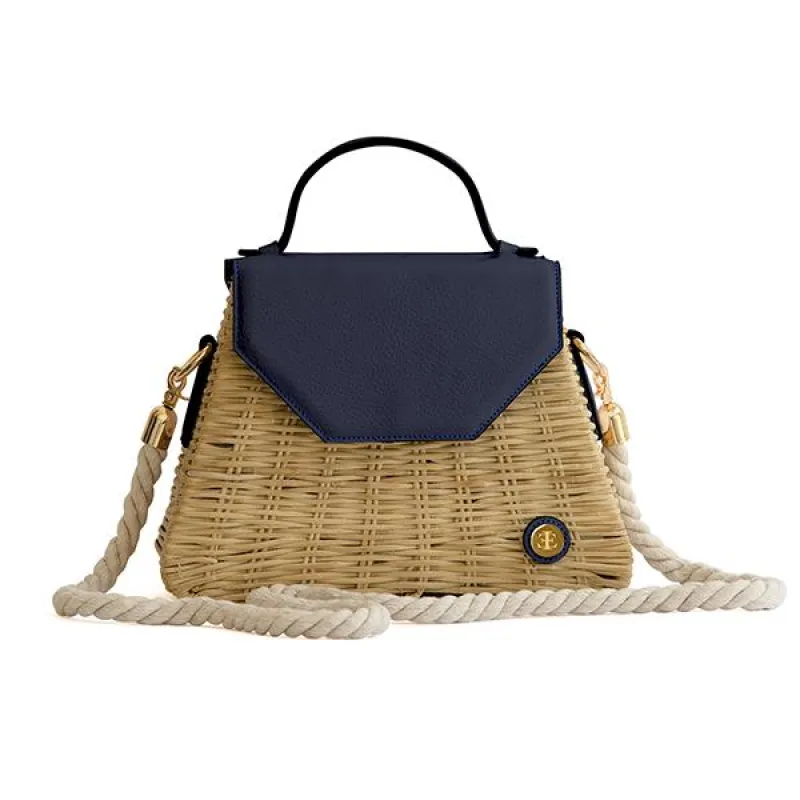 Emma Basket - Blue Top Handle Bag sold by Folklore Shop