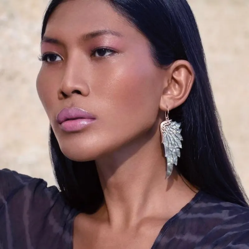 Soleil Noir Earrings (Large, Rose Gold) sold by Folklore Shop