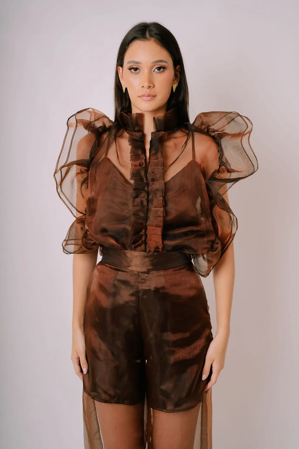 Organza Ruffle Sheer Top sold by Folklore Shop