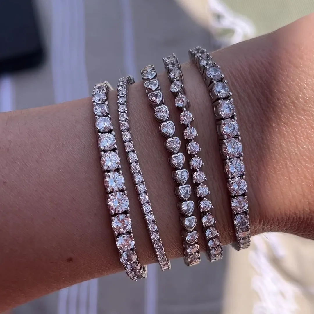 The Marie Heart Bezel Tennis Bracelet sold by Folklore Shop product image thumbnail 5