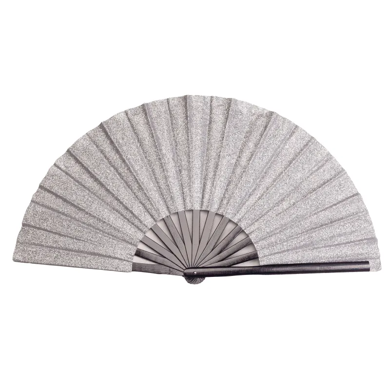 Auryana Silver Glitter Clack Fan made by Folklore Shop
