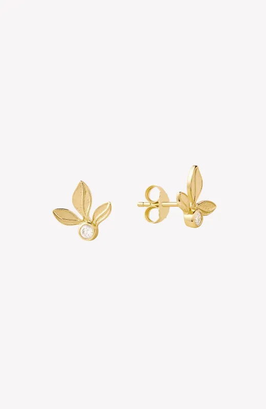 Olive Leaf Stud Earring sold by Folklore Shop