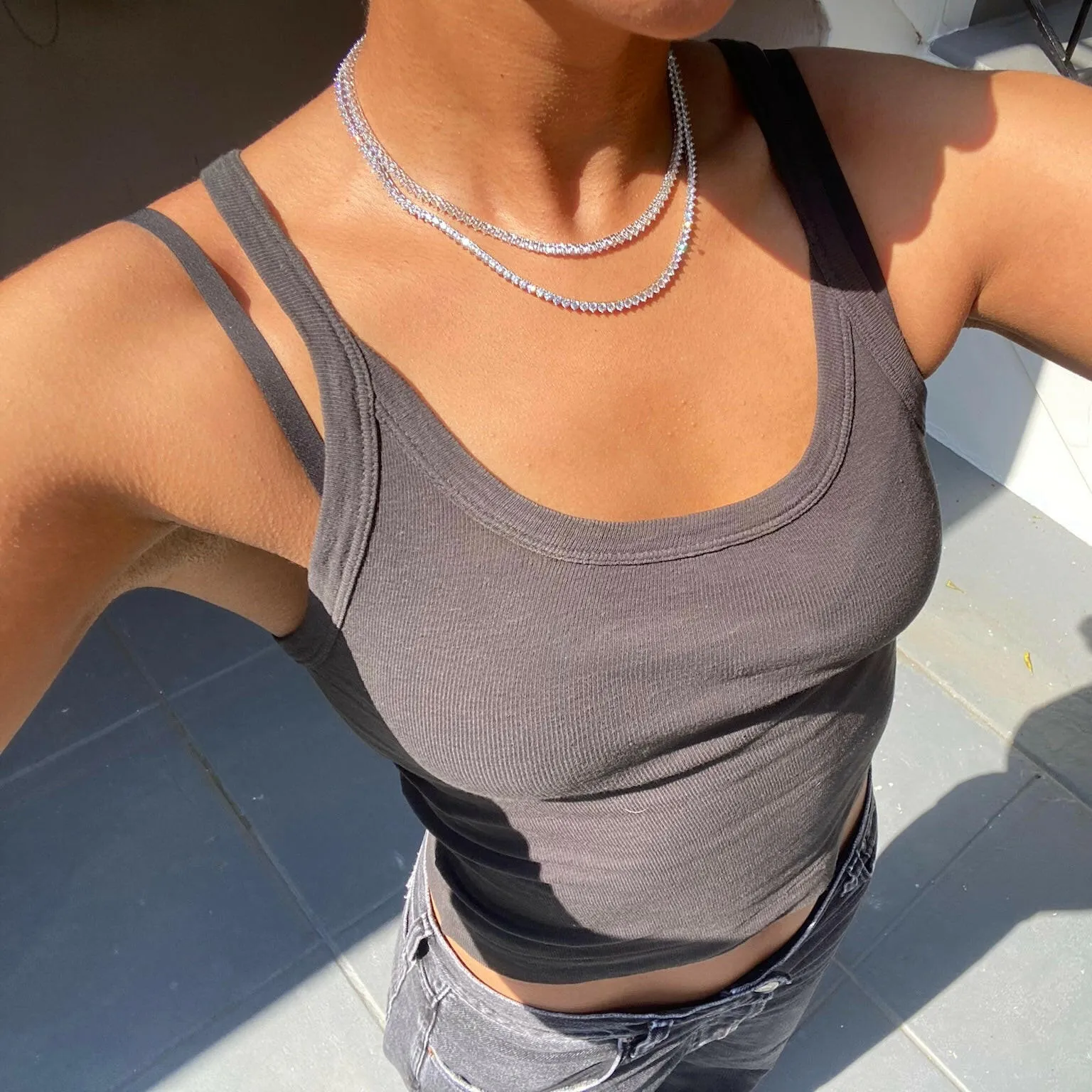 The Kate 3 Prong 3mm Tennis Necklace sold by Folklore Shop product image thumbnail 4