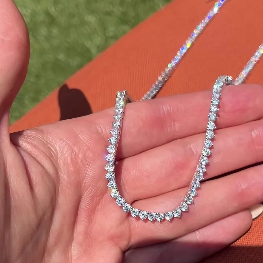 The Kate 3 Prong 3mm Tennis Necklace sold by Folklore Shop product image thumbnail 3