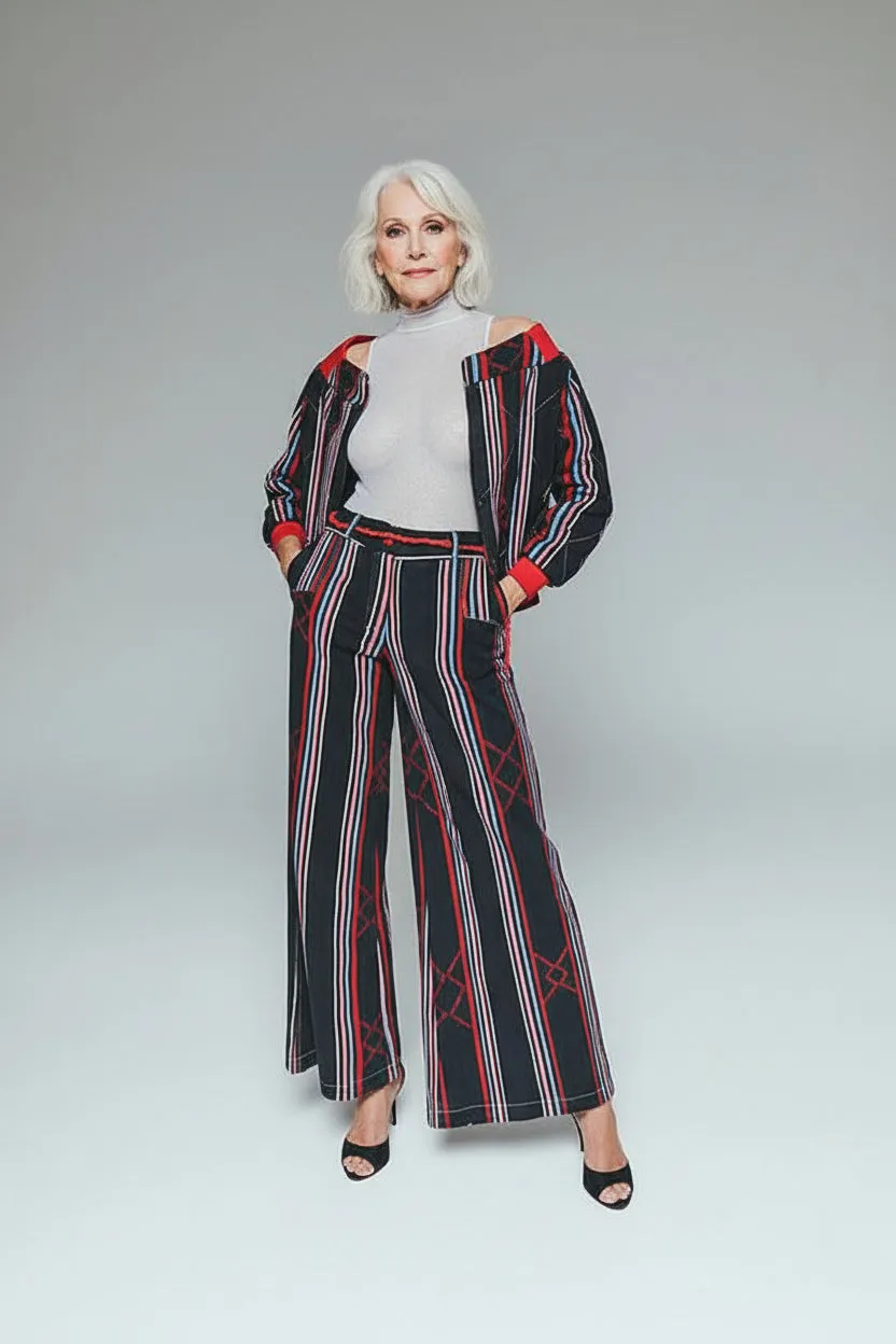 KEYS Denim-Style Wide-Leg Trousers sold by Folklore Shop product image thumbnail 3