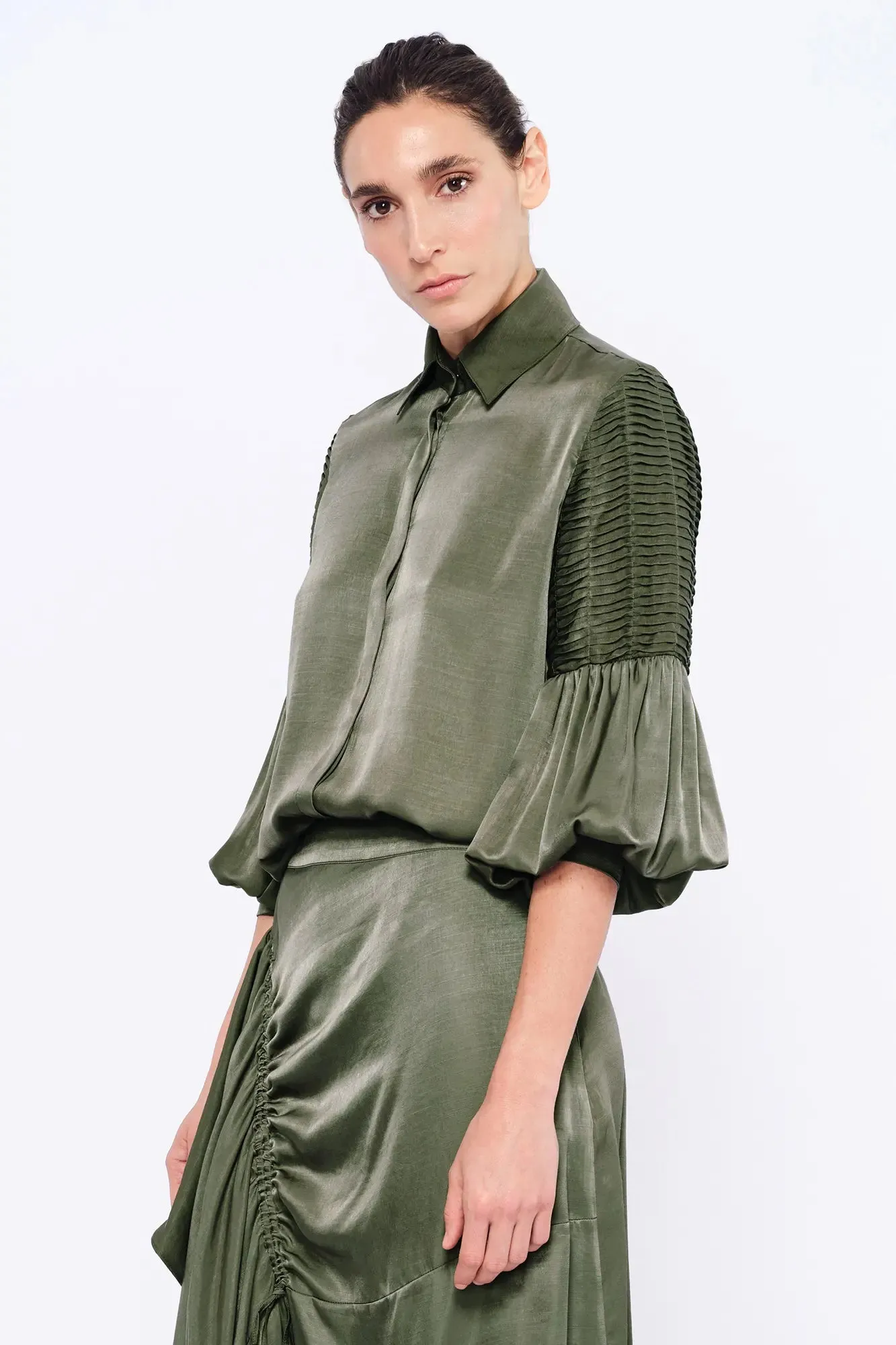 Tilsa Artisan Detail Blouse | Olive sold by Folklore Shop product image thumbnail 2