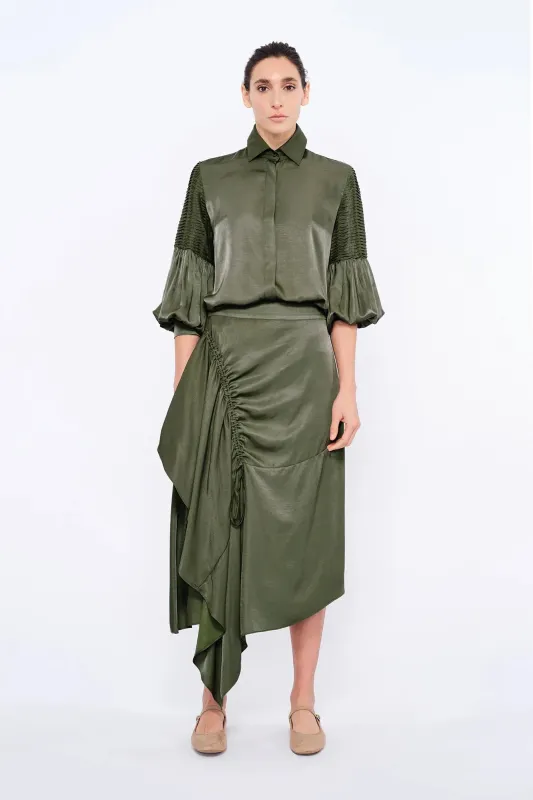 Tilsa Artisan Detail Blouse | Olive sold by Folklore Shop