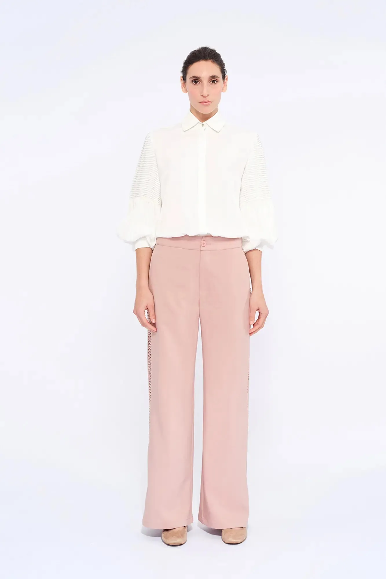 Parker Straight-Leg Trouser | Rose sold by Folklore Shop