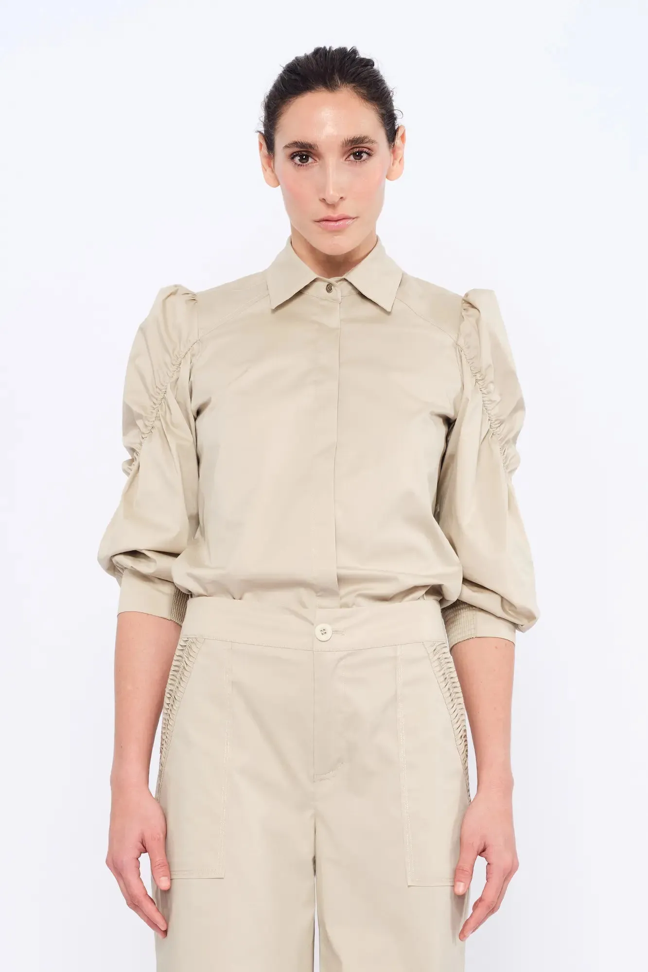 Bimba Puff Sleeve Stretch Cotton Blouse sold by Folklore Shop product image thumbnail 2