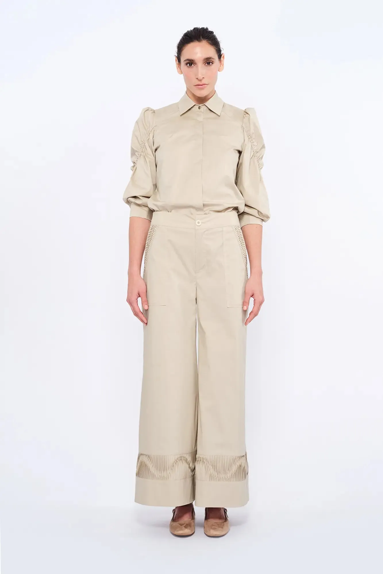 Bimba Puff Sleeve Stretch Cotton Blouse sold by Folklore Shop